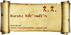 Kurutz Kálmán névjegykártya