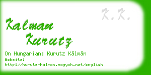 kalman kurutz business card
