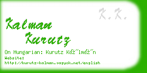 kalman kurutz business card